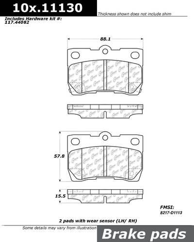 Centric 104.11130 brake pad or shoe, rear