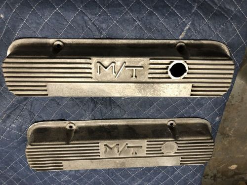 1970’s m/t mickey thompson pontiac valve covers finned aluminum 350 400 455 428