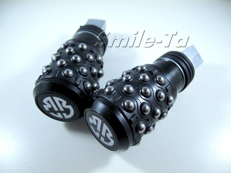 Grenade motorcycle black aluminum foot pegs rest sport rear universal offroad ##