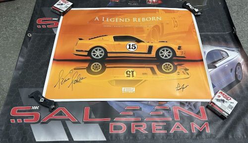 Saleen parnelli jones mustang autographed poster frm 07 nos ford pj boss 302 gt