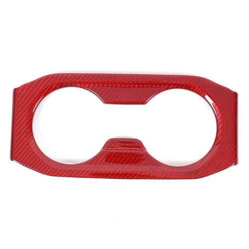 Red real carbon fiber rear cup holder panel trim cover for bmw 5 series 2024-25-