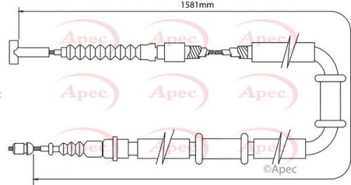 Handbrake cable fits alfa romeo spider 916 3.0 rear 01 to 03 ar16105 hand brake