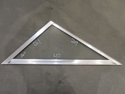 Marine boat triangle port left window glass aluminum frame 40&#034; x 29&#034; x 21&#034;