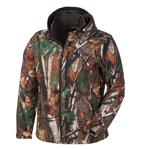 Polaris camo mens softshell jacket lightweight warm fleece water-repellant coat