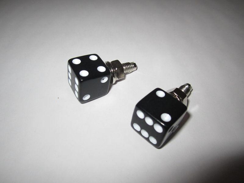 Black dice plate bolts for any hot rat or street rod