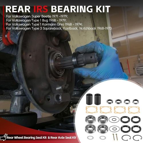 Rear irs bearing kit with seals clips spacers for vw bug karmann ghia 1968-1979