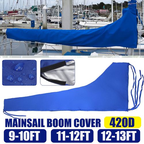 11-12ft oxford cloth mainsail boom cover sail protector waterproof fabric blue