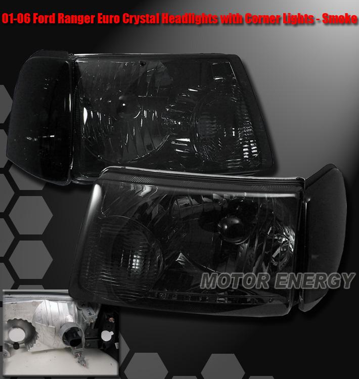 2001-2011 ford ranger pickup truck crystal head lights+corner signal smoke lens