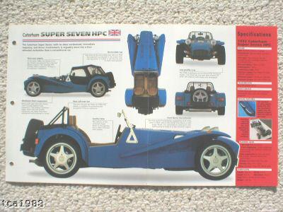 1992 / 1993 / 1994 / 1995 / 1996..... caterham super 7 seven hpc imp brochure