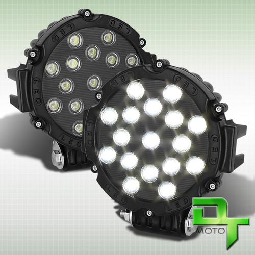 7" 17 super white leds 51w round 4x4 truck offroad  suv fog lights lamps black