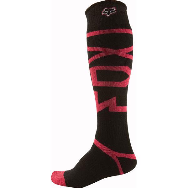 Black/pink l fox racing fri thin socks