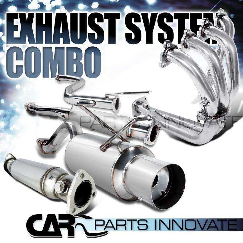 96-00 civic 3dr hb manifold header+test pipe+catback exhaust system