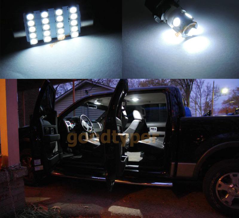 6x super white led light map dome lamp t10 licence plate interior package bulb