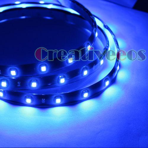 2x 60cm 24" smd 1210 12v car motorcycle flexible decoration led strip light blue