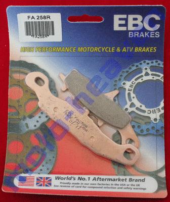 Kawasaki ebc fa258r front brake pads kx 80 85 100 kl250 kl 250 kx80 kx85 kx100