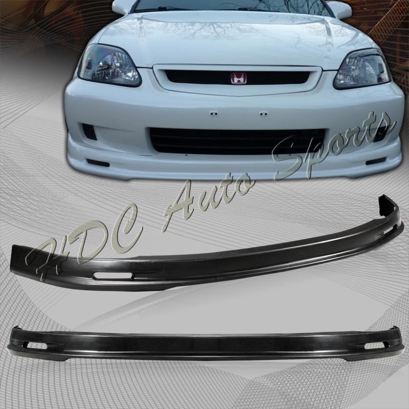 1992-1995 honda civic sedan mu style gen polyurethane pu front bumper lip wing