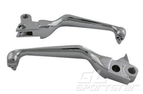 Chrome skull handlebar hand levers for 1996-2003 harley davidson sportster xl