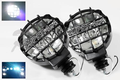 2 x 4x4 6000k xenon hid 4x4 6" off road lights mount on grille/roof fog lamp blk