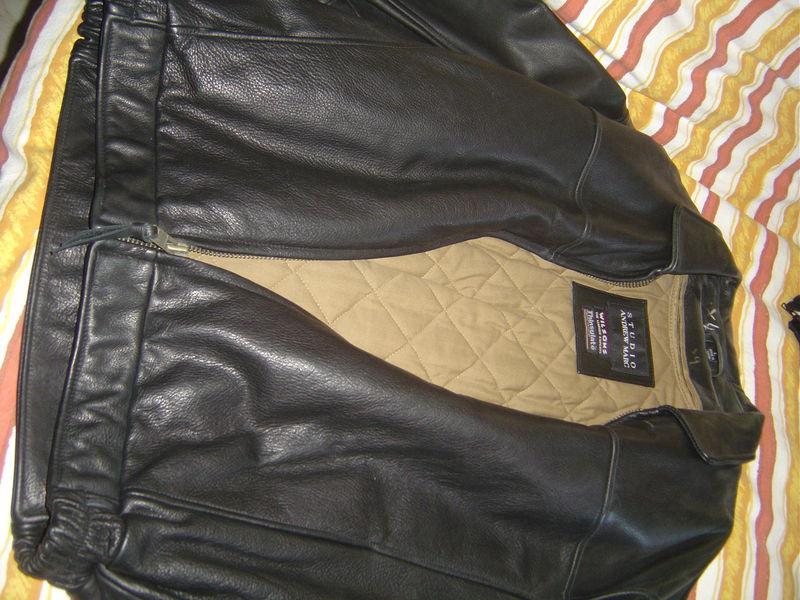  andrew marc black  calf leather jacket  new great design w/zipper