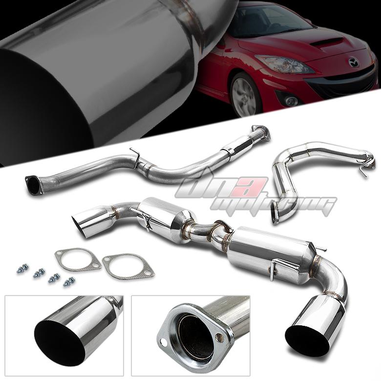 10-11 mazda mazdaspeed3/3 dual 4.5" tip muffler stainless turbo catback exhaust