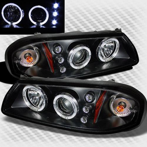 00-05 chevy impala halo led black projector headlights lamp head lights pair set