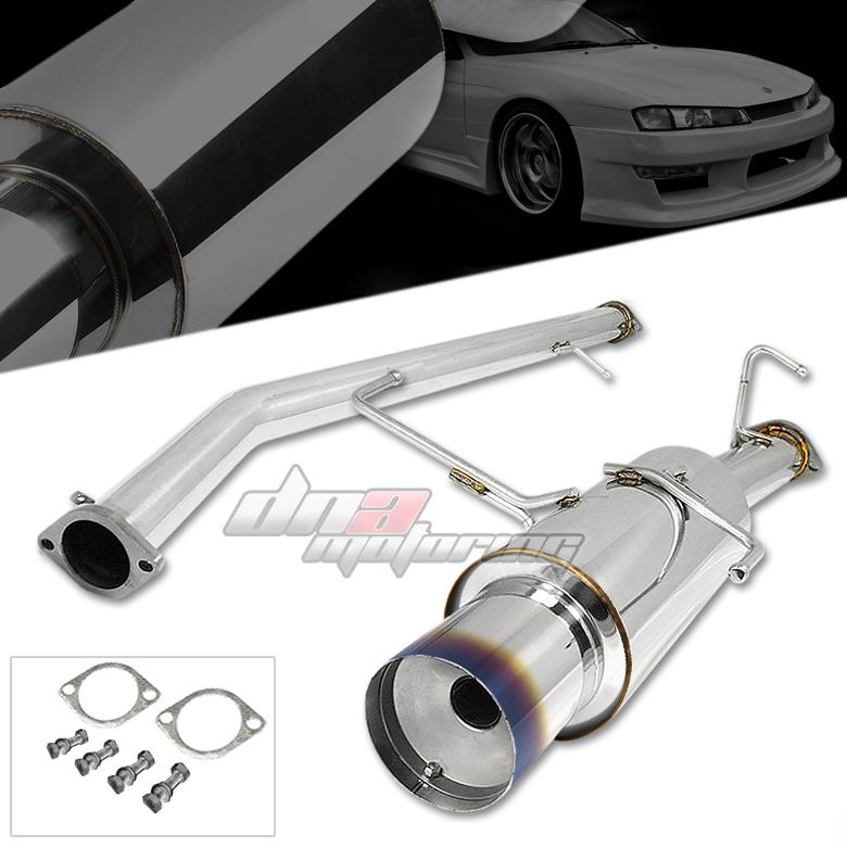 95-98 nissan 240sx s14 4.5" burnt tip catback exhaust system cat back muffler