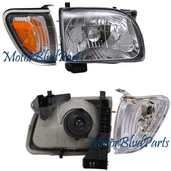 01-04 tacoma headlight headlamp+corner passenger chrome