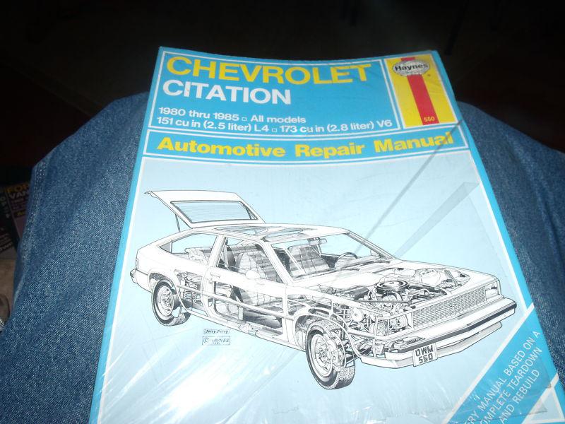 Chevrolet citation 1980 1985 all models  haynes workshop repair manual nos