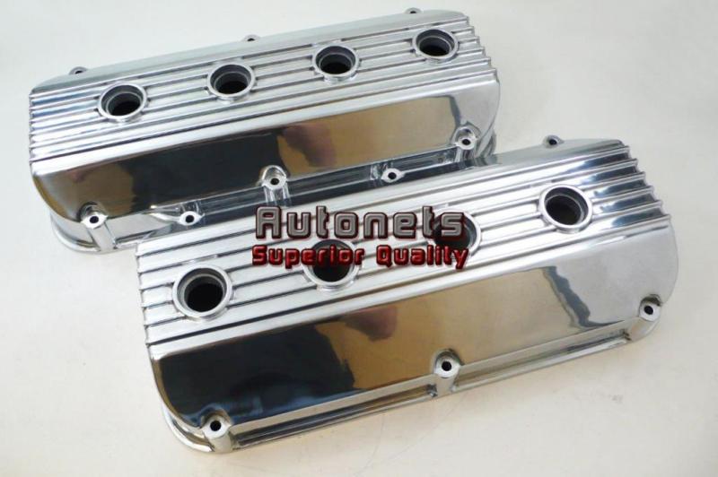 Hemi 392 cast aluminum valve covers dodge plymouth chrysler all finned-polished