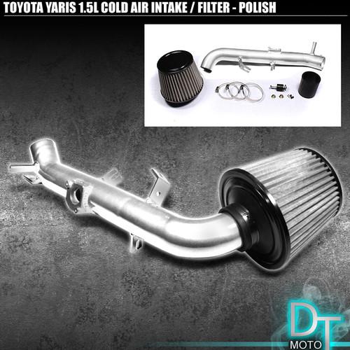 Stainless washable cone filter + cold air intake 06-11 toyota yaris 1.5l polish