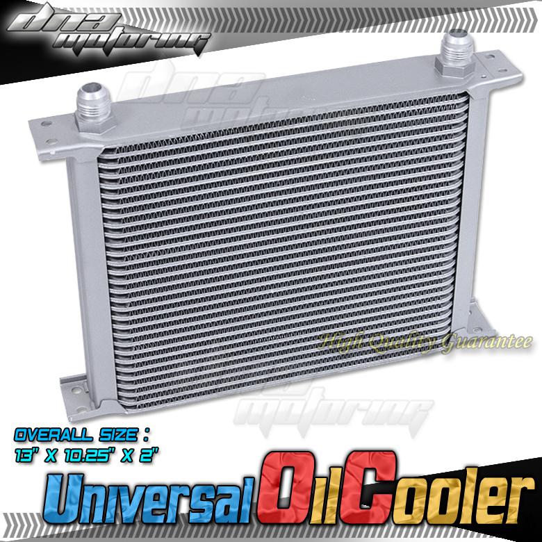 30-row 10an an-10 silver powder-coated aluminum engine transmission oil cooler