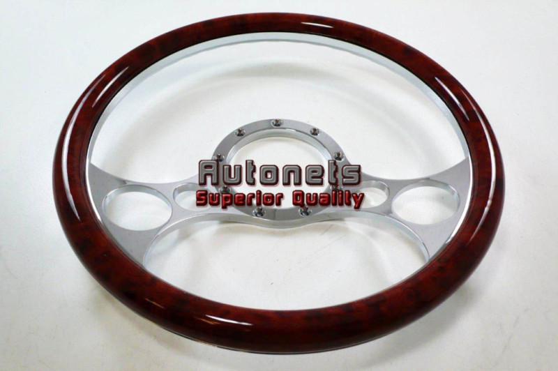 Wood veneer solar gmc chevy buick impala nova chrome aluminum steering wheel