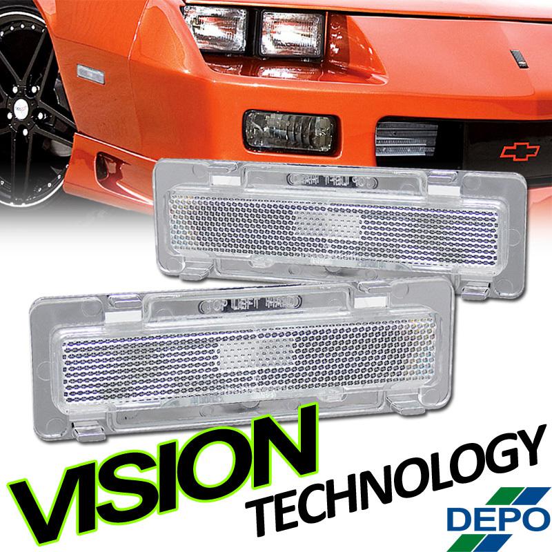 Depo 85-92 camaro/firebird chrome clear front bumper lamps side marker lights