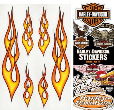 18 flame decals 1 free harley davidson decal x2x