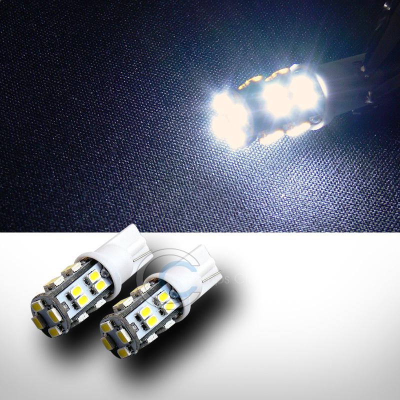 2x white t10 wedge 20x smd led stop/brake/reverse/backup light lamp bulb dc 12v