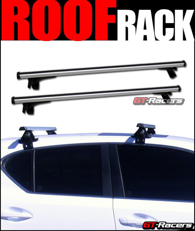 54" silver adjustable naked roof rail rack cross bars window frame snowboard ski