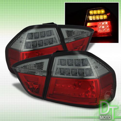 05-08 bmw e90 4d 3-series philips-led perform red smoke tail lights w/led bar g2