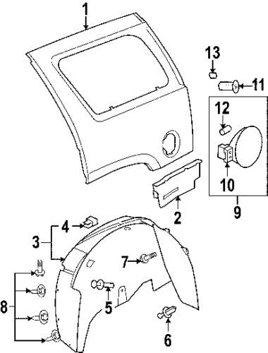 Gmc 11589292 genuine oem factory original fender liner retainer