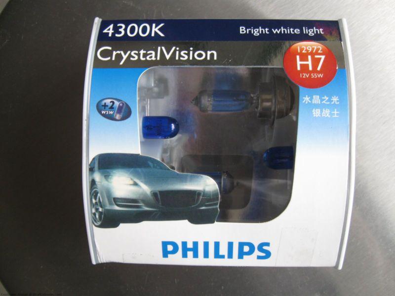 Crystal vision h7 philips  4300k white headlight bulb 