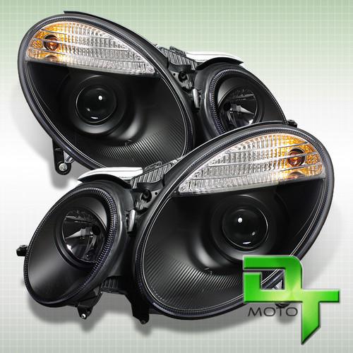 Black 03-06 mercedes w211 e-class clear projector headlights lights hid version