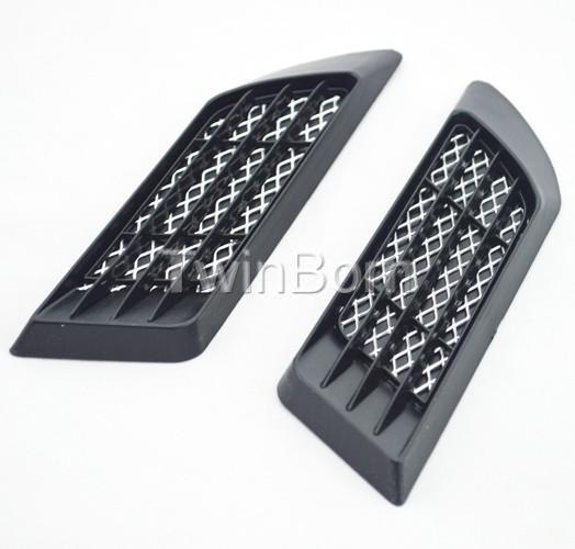 Car universal chrome mesh side racing style air flow duct decoration vent black