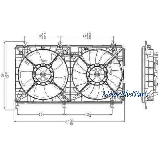 04-08 galant 2.4l tyc replacement radiator condenser cooling fan assembly 621650