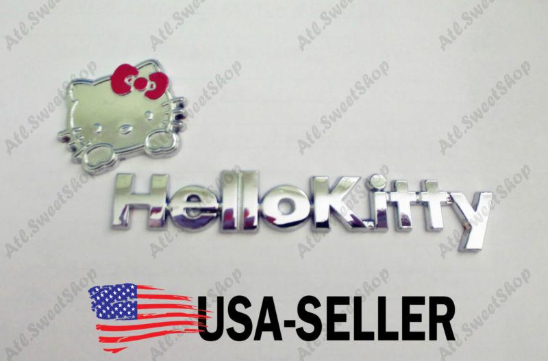 New fashion cute hello kitty cat 3d car sticker metal decal bmw toyota honda