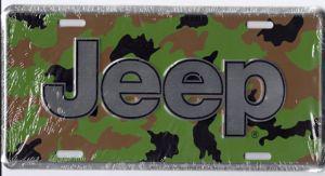 Jeep camouflage license plate embossed metal