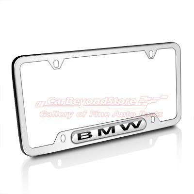 Bmw polished stainless steel license plate frame, genuine bmw product