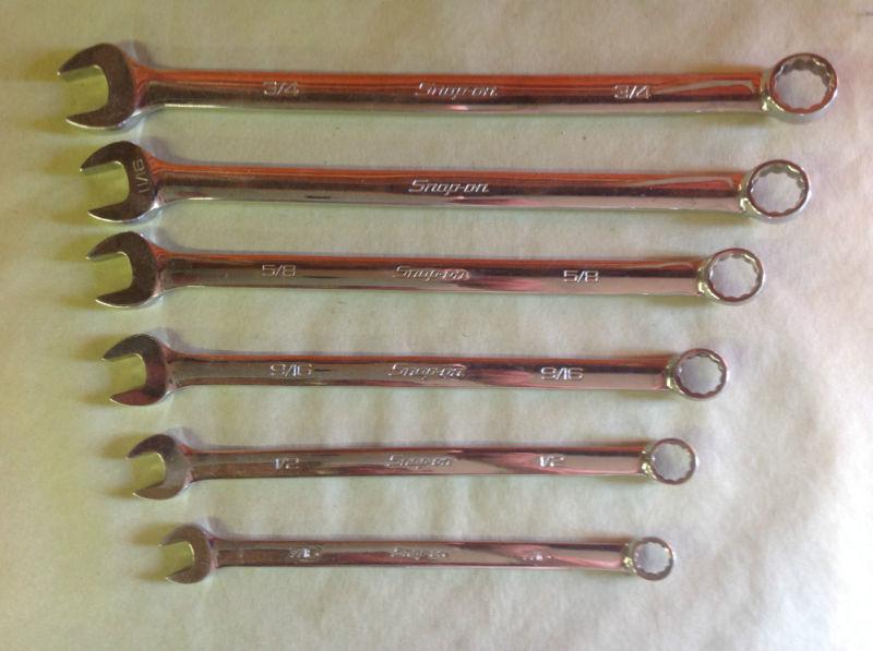 Snap on long wrench set standard 7/16 to 3/4