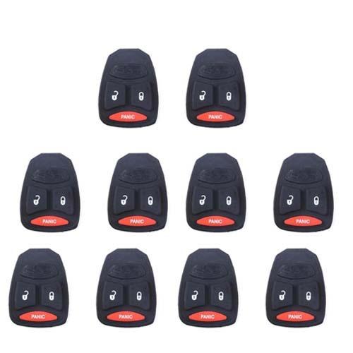 Lot 10pcs replacement remote key fob 3 button pad for dodge chrysler jeep 