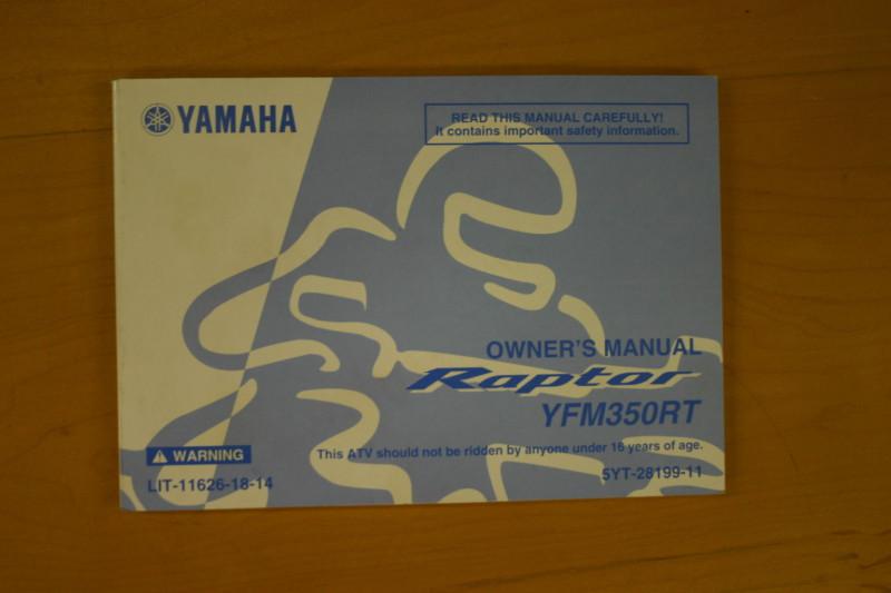 Yamaha 2005 yfm350rt raptor owners manual