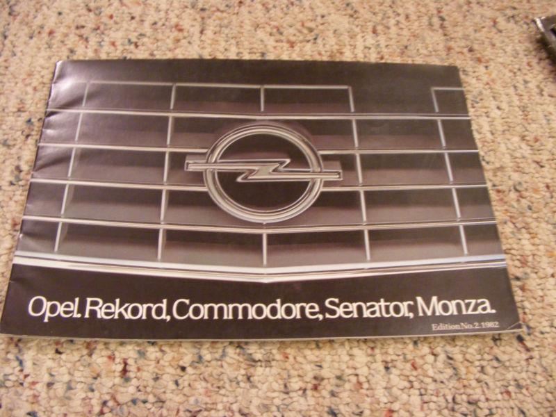 1982 opel rekord/commodore/senator/monza 26page brochure.  uk/english