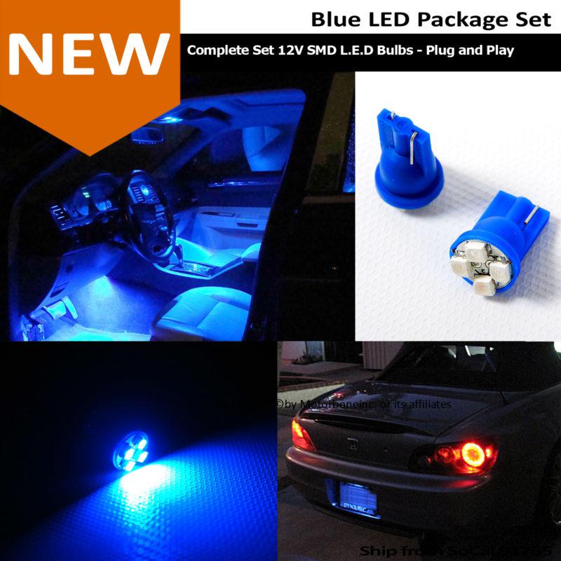 9 pieces xeon blue hi power led interior package kit 04-08 honda accord 2/4dr